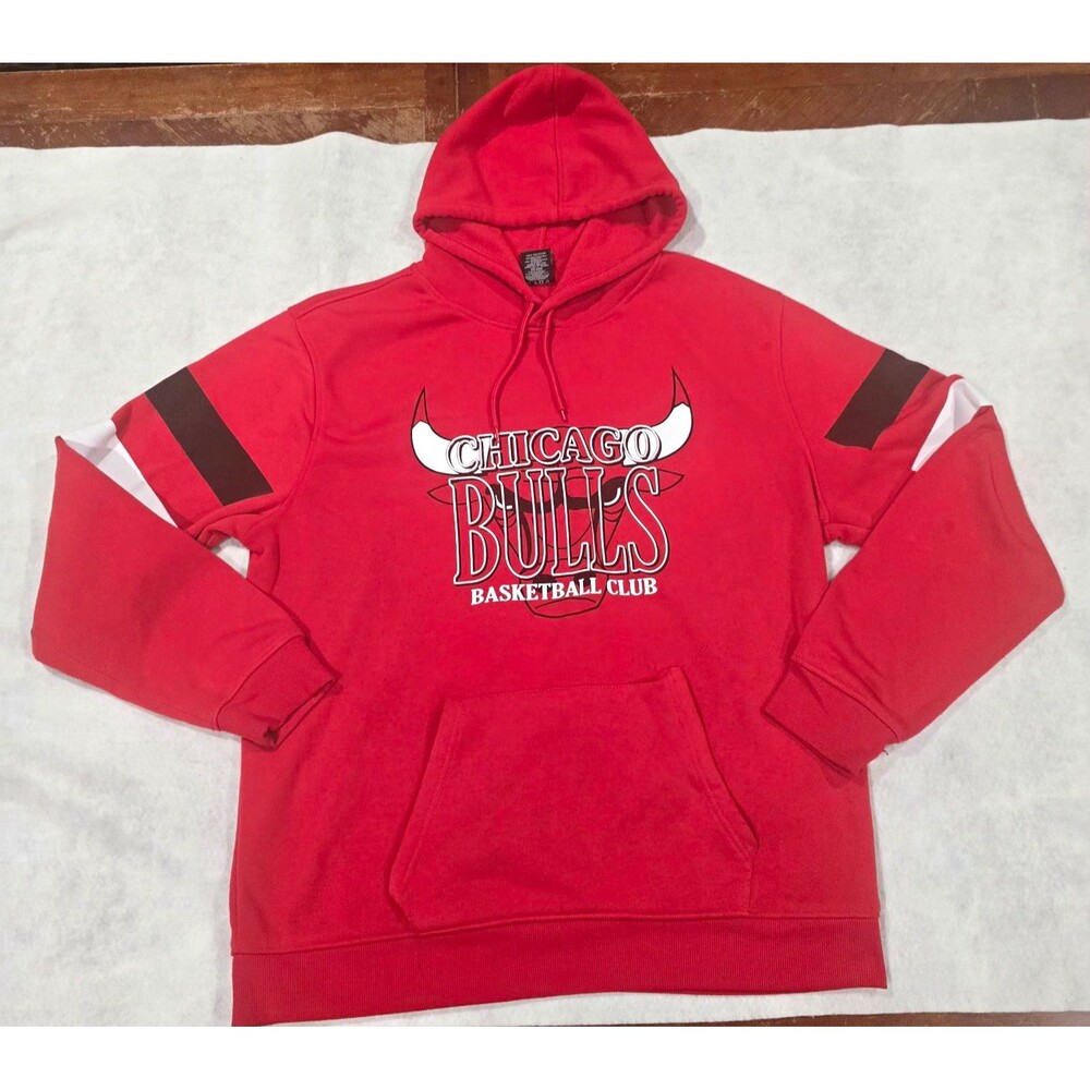NBA Chicago Bulls Hoodie XL Red Pullover Basketball Club Flawed Pocket Tears TLC